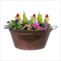 Plant Container Flower Pot - Alloyed Metal, 5.5x8.5x10.5 Inches, Glossy Copper Finish | Durable Design, Powder Coated, Ideal For Outdoors & Gifting