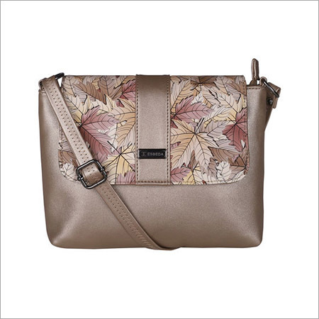Ladies Rust Gold Sling Bag Design: Printed