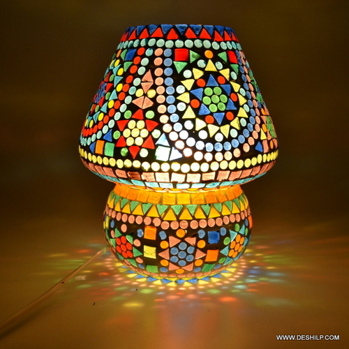 Mosaic Glass Table Lamp Egg Shaped
