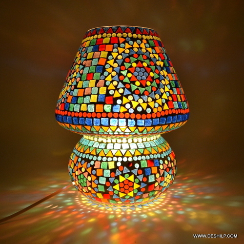 DECOR MOSAIC MULTI COLOR GLASS TABLE LAMP