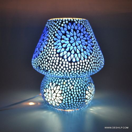 DECOR MOSAIC BLUE COLOR GLASS TABLE LAMP