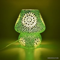 DECOR MOSAIC GREEN COLOR GLASS TABLE LAMP