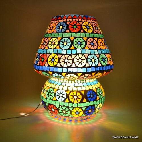 Modern Art Colorful Mosaic Glass Lights Table Lamps For Home Lamp - Color: Multicolor