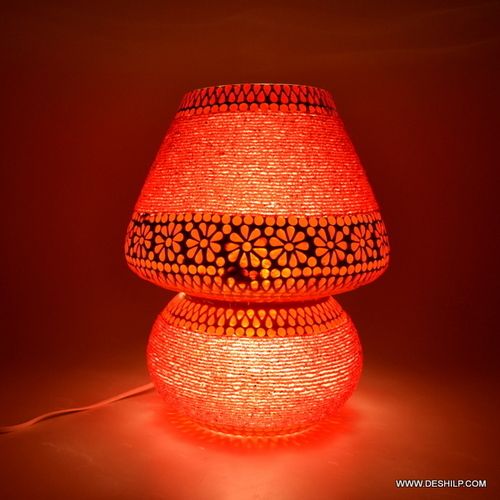 Handcrafted Red Colour Glass table lamp