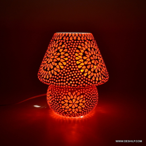RED COLOR GLASS MOSAIC TABLE LAMP
