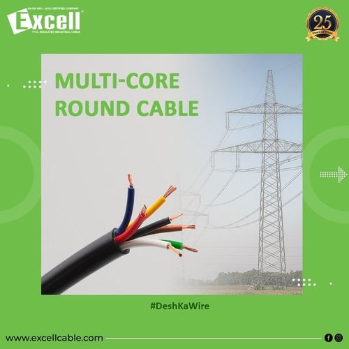 Multicore Round Flexible Cable - Copper, 0.5sq.mm to 35sq.mm Size, Flame Retardant Material