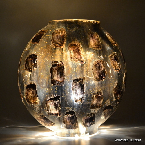 Black And Golden Mercury Antiqued Glass Table Lamp Elegant Designs