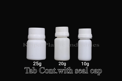 Tablet Containers - HDPE, 3-100 Tablet Capacity , Opaque White Design with Seal Cap