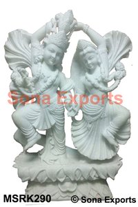 White Radha Krishna Statue