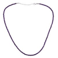 Natural Amethyst 3-4mm Faceted Rondelle Bead Necklace