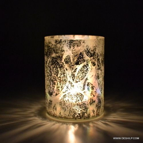 SILVER GLASS CANDLE VOTIVE