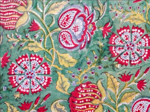 5 YARD HAND BLOCK PRINT 100% COTTON FABRIC DESIGN