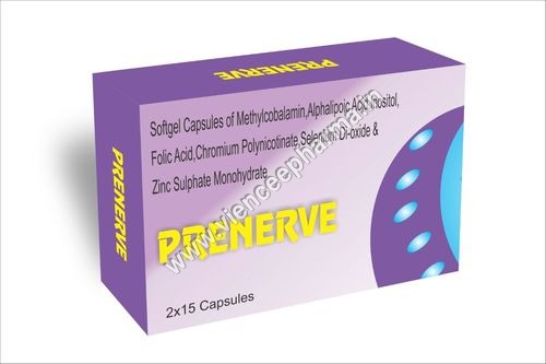 Softgel Capsules of Methylcobalamin, Alphalipoic Acid, Insositol, Folic Acid, Chromium polynicotinate & Zinc Sulphate Monohydrate