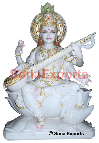 Marble Saraswati Statue