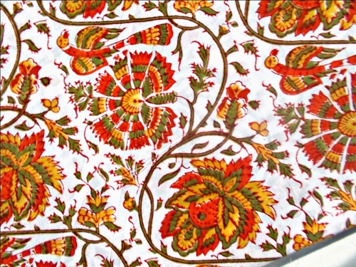 hand block printed fabric