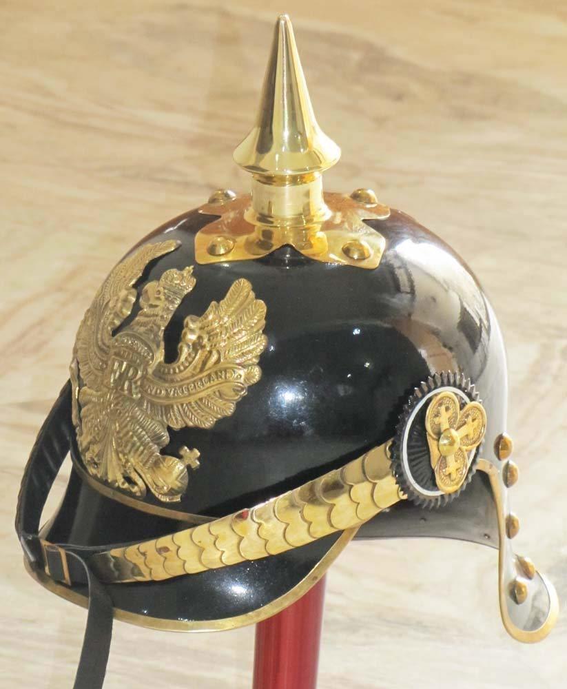 Thorinstruments (With Device) Ww I and ii German Prussian Pickelhaube Helmet Brass Accents Imperial Officer Spike Helmet