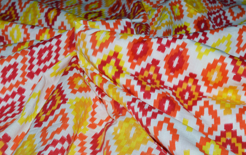 Multi Color Traditional Print Design Running Fabric