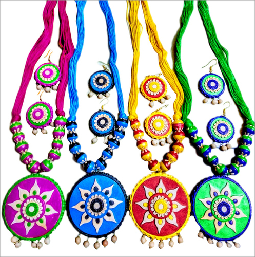 Hand Painted Artificial Terracotta Jewellery Set