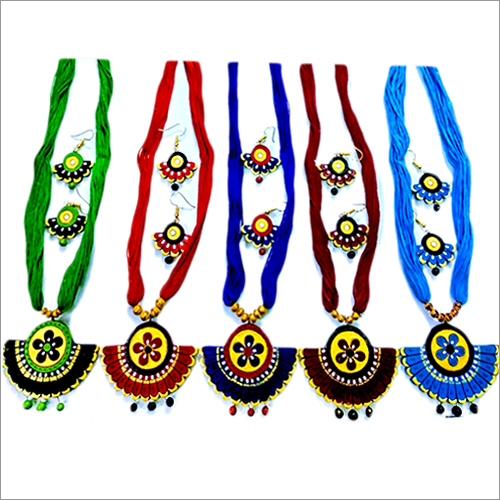 Terracotta Golden Necklace Set