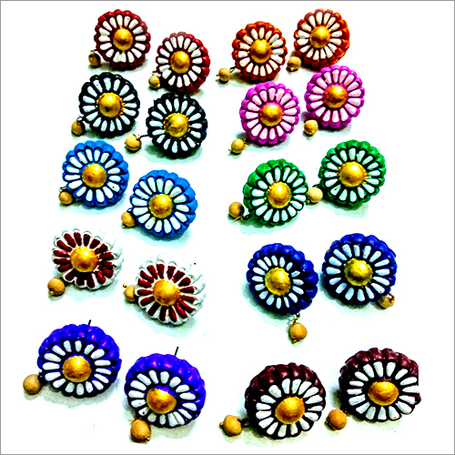 Designer Round Terracotta Earrings