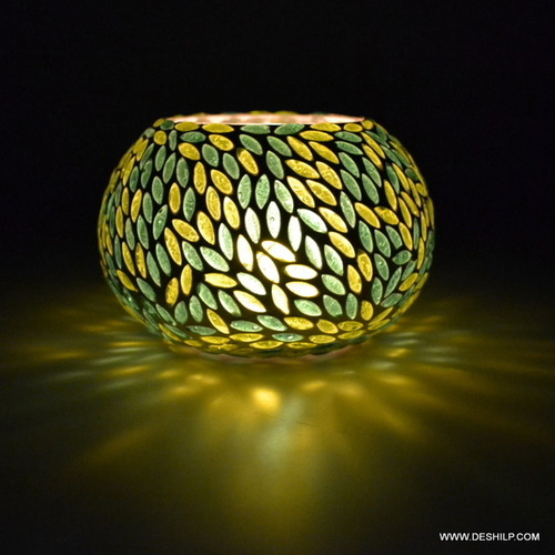 Mosaic Decorative Glass Candle Votive Holder