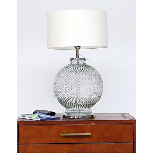 Clear Round Glass Table Lamp