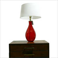 Red Glass Table Lamp