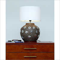 Round Brass Table Lamp