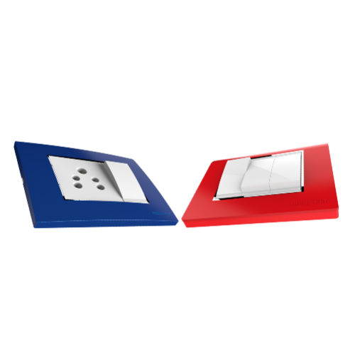 Pressfit Palazzo Modular Electrical Switch Plate - Plastic, Rosewood Color | Dust & Stain Resistant, Fire Retardant, Glossy Finish