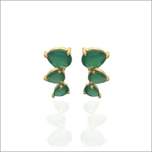 Ladies Green Onyx Earring Stud Ladies Green Onyx Earring Stud