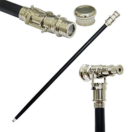 Wooden Walking Stick with Telescope