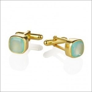 Mens Aqua Chalcedony Cufflinks Mens Aqua Chalcedony Cufflinks