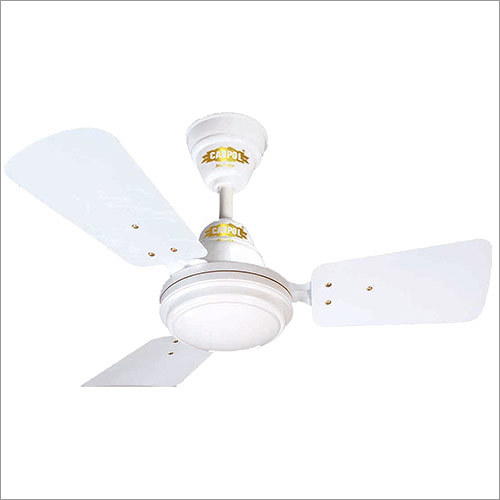 600mm Moon White Ceiling Fan - Iron Blades 75 Watt Power 3 Blades 850 RPM Speed 125 CMM Air Delivery Ideal for Homes & Offices
