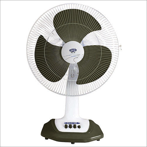 Platinum Hi Speed Table Fan - Plastic Blades, 400 mm Sweep , Brown and White Color, 2400 RPM Speed, 3-Blade Design, 110-240 Volt Power