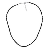 Black Onyx 3-4mm Faceted Rondelle Bead Necklace