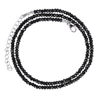 Black Onyx 3-4mm Faceted Rondelle Bead Necklace