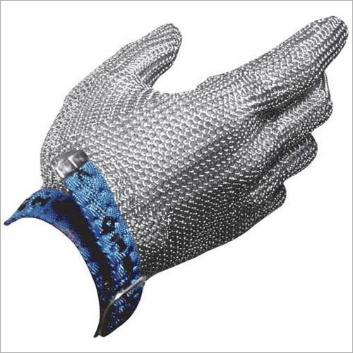 Silver Metal Mesh Hand Gloves