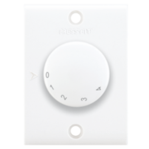 Pressfit Gold 5 Step Ceiling Fan Regulator - Plastic White/Ivory Gold | 6 Amp Max Current Easy Numbered Speed Control