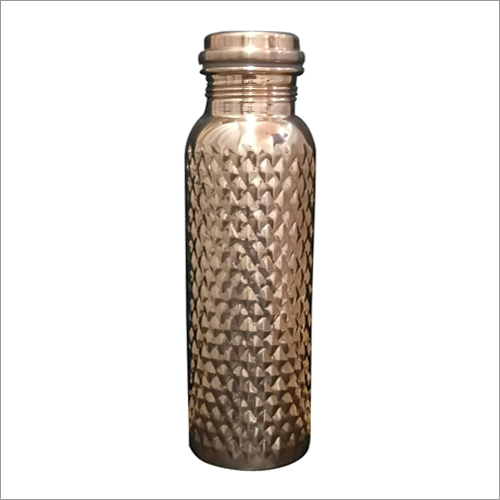 Copper Water Bottle - Pure Copper, 1000ml, 25cm Height | Durable, Leakproof, Handcrafted, Hammered Finish
