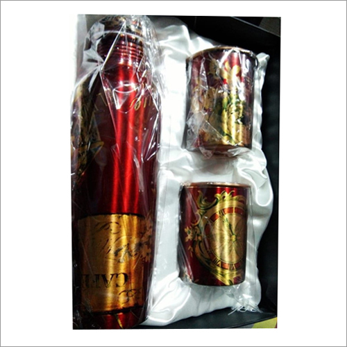 Desginer Brass Bottle WIth Glass Set