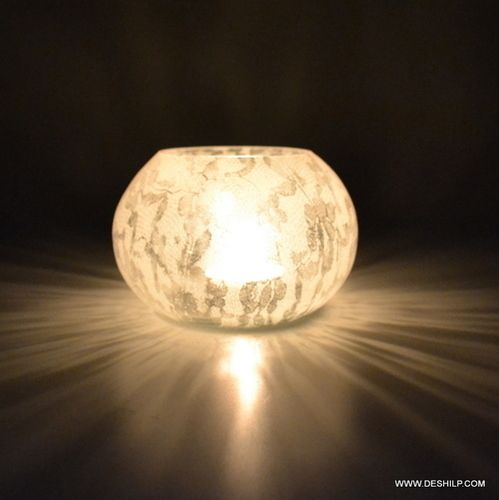 SPLENDID WHITE GLASS T LIGHT CANDLE