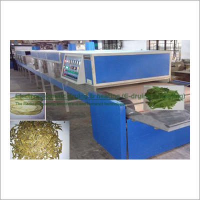 Vegetables Electromagnetic Conveyorised Drying-Sterilization System - Stainless Steel, Blue Color | Automatic, Eco Friendly, Low Temperature Drying, Computerized Control
