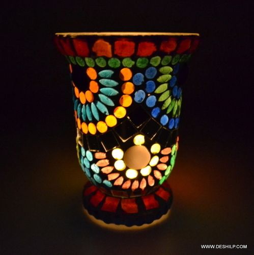 MOSAIC GLASS DECOR T LIGHT HOLDER