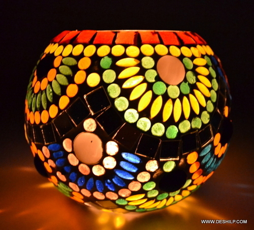 GleamNest Mosaic Candle Holder