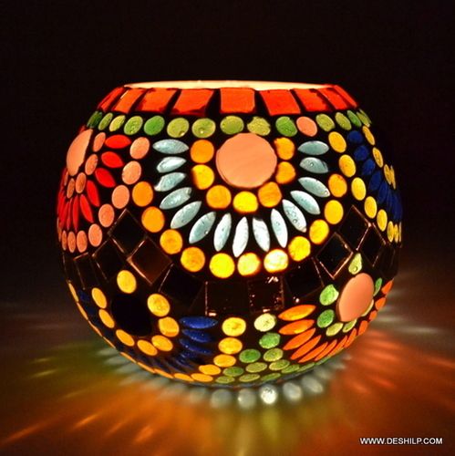 Gift Handcrafted Glass Candle Holder For Home Decor