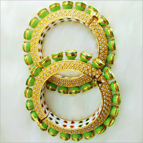 Fashion Ladies Beaded Golden Bangles