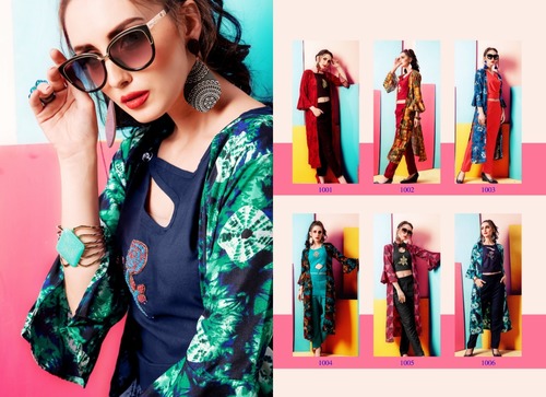 Rayon Slub Shrug Suit Set - M-38, L-40, XL-42, XXL-44 | 6 Colors, Breathable, Quick Dry, 3-4th Sleeve, Party Wear