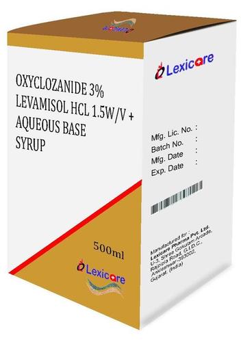 Oxyclozanide 3%, Levamisol HCL 1.5 W/V + Aqueous Base Syrup