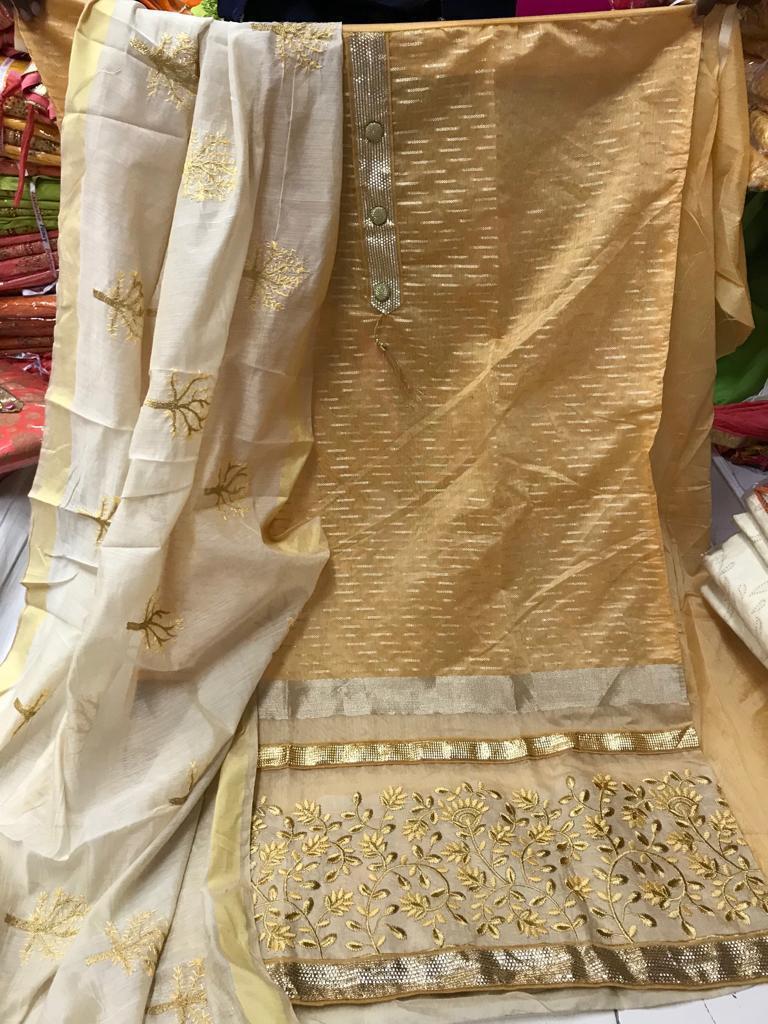 Surat Chanderi Jacquard Dress Material