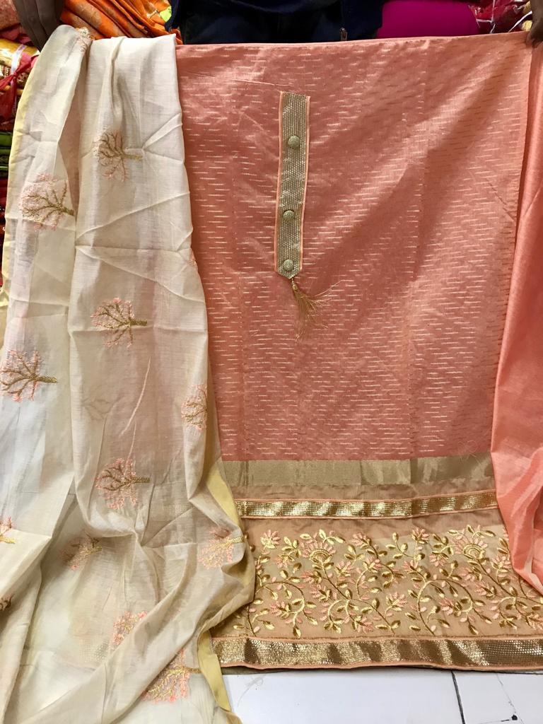 Surat Chanderi Jacquard Dress Material